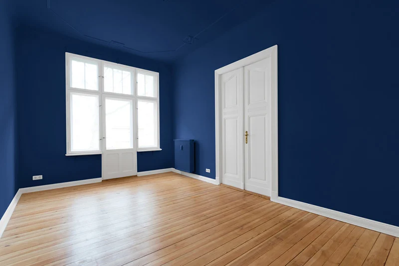 blue home theater wall color