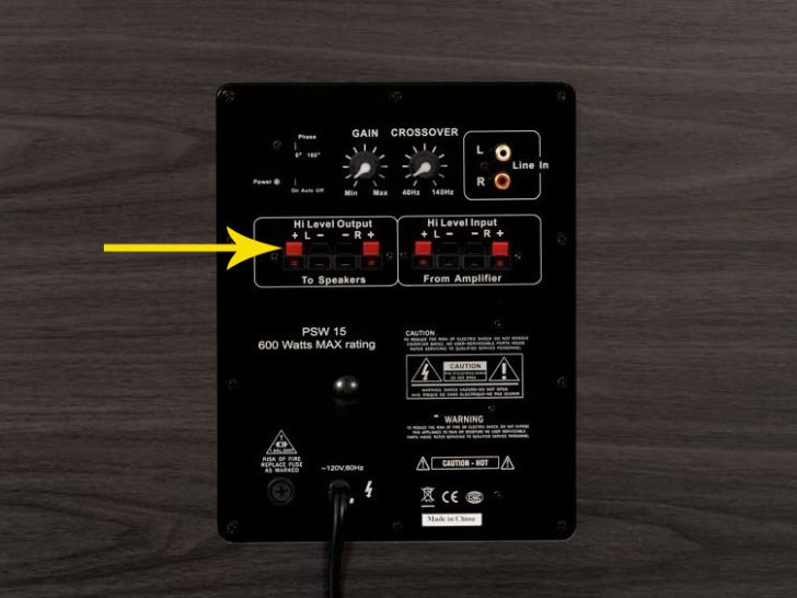 Connect a Subwoofer to Speaker Level Outputs
